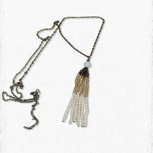5530. Bronze Tassel Necklace Crystal